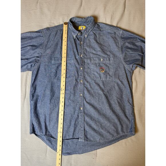 Vintage Duck Head Denim Chambray Button-Up Long Sleeve Shirt Blue Men’s Large - Picture 7 of 8